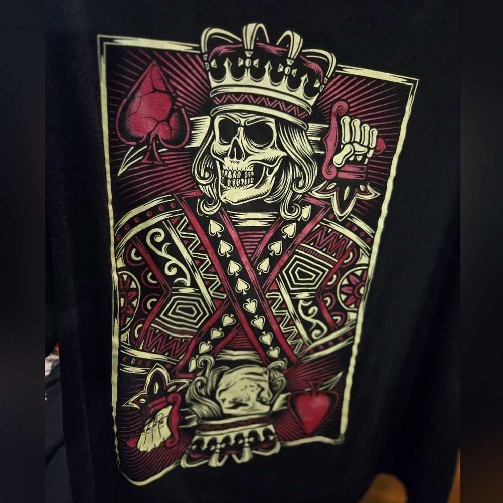 DOM Its About The Art Mens 3XL T-Shirt King of Spades Skeleton Graphic Black Tee